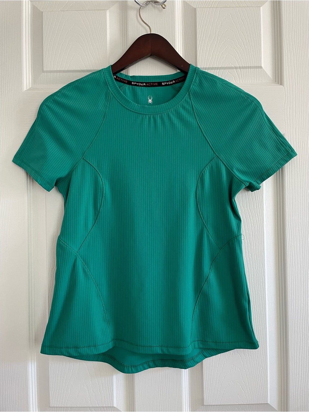 Spyder Active Green Ribbed Short-Sleeve Women’s Top